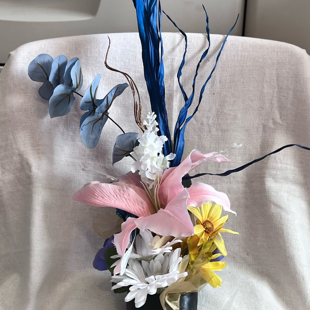 Runway For Hope Elegant Floral Shoe Arrangement with Pink and Blue Accents